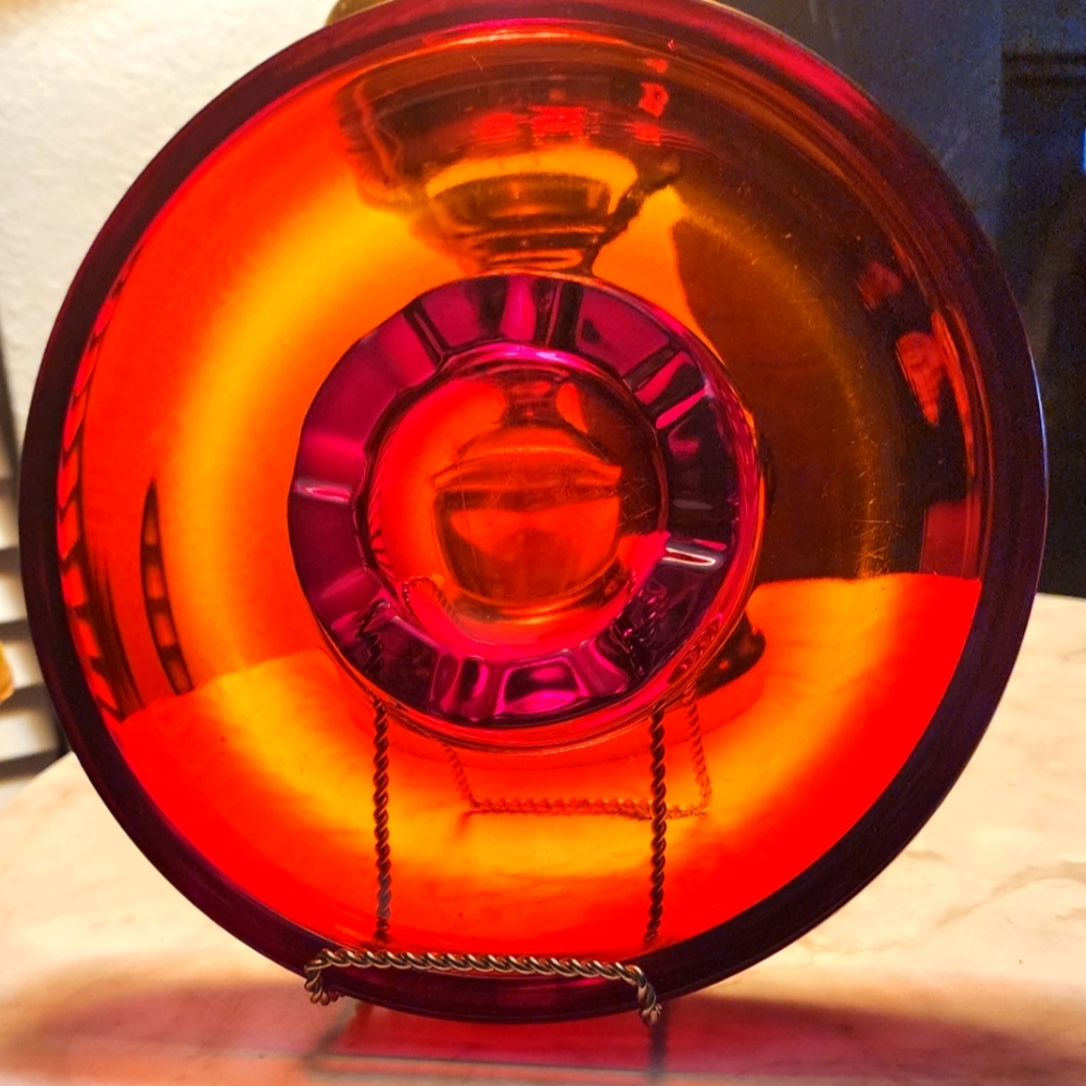 Ruby Red Amberina Ashtray